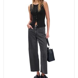 rag & bone Andi featherweight gray crop straight jeans in 23